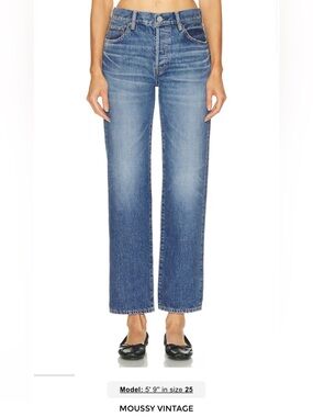 Moussy Vintage My Sunset Straight Denim Blue Jeans Size 26 NWT $380
